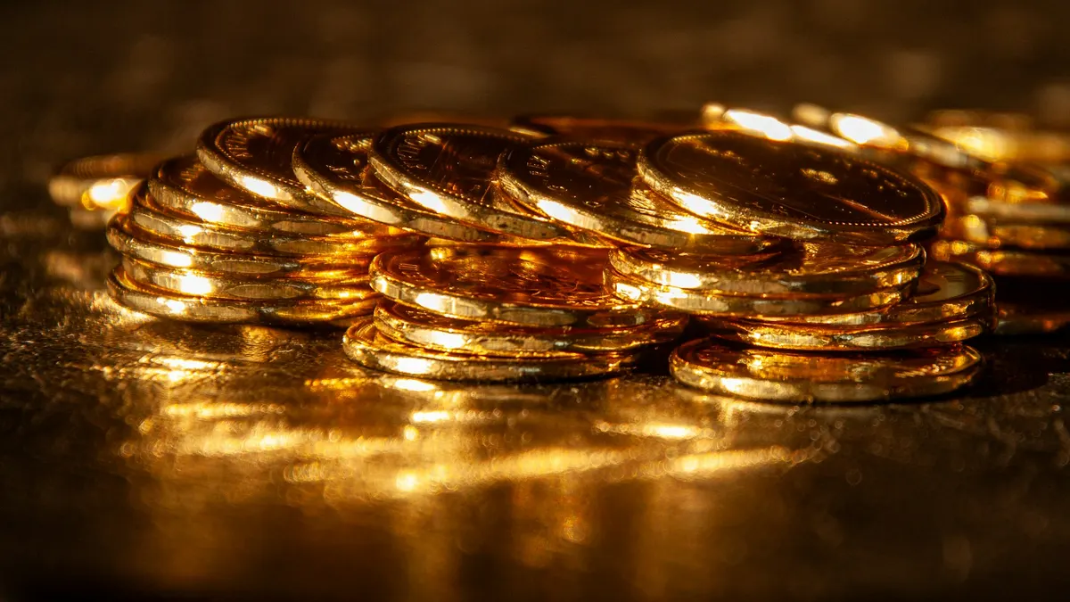 硬貨。在庫を現金に変えるイメージ。