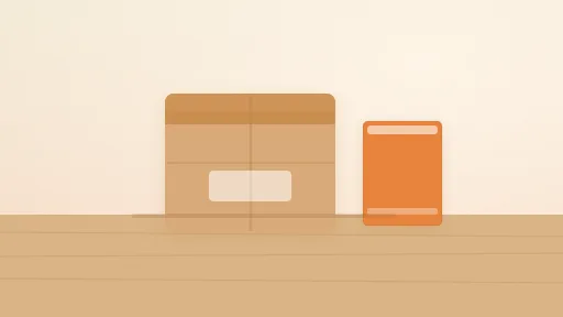 段ボール箱と梱包されたゲームソフトのシーン。Amazon FBA発送・新品梱包・ゲームせどりのイメージ。