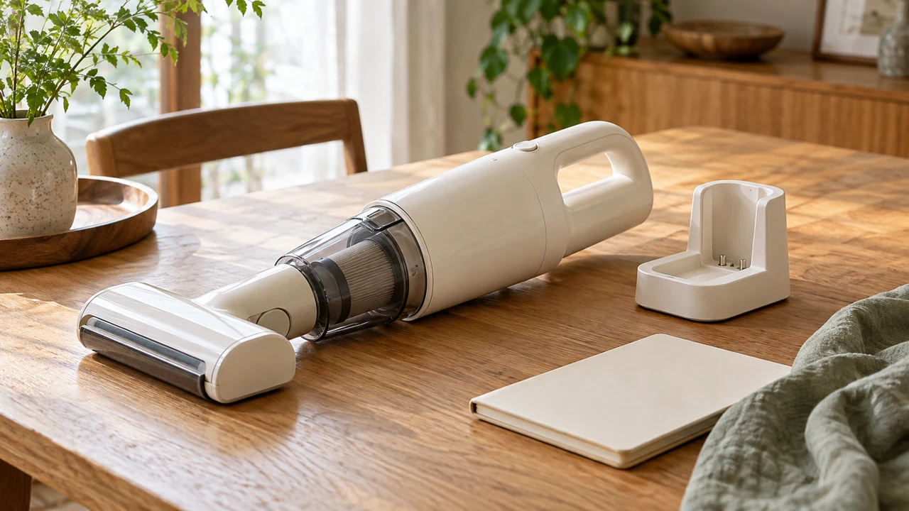本体と充電台を並べたコードレス掃除機のイメージ