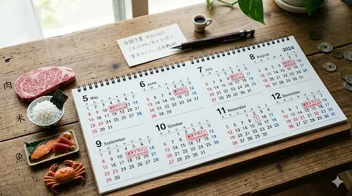 ふるさと納税を年間分散寄付するスケジュールのイメージ