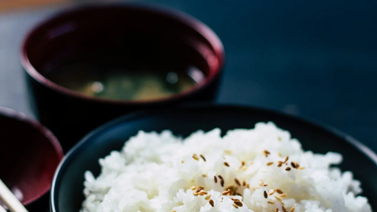 白いご飯と味噌汁の日本食セット