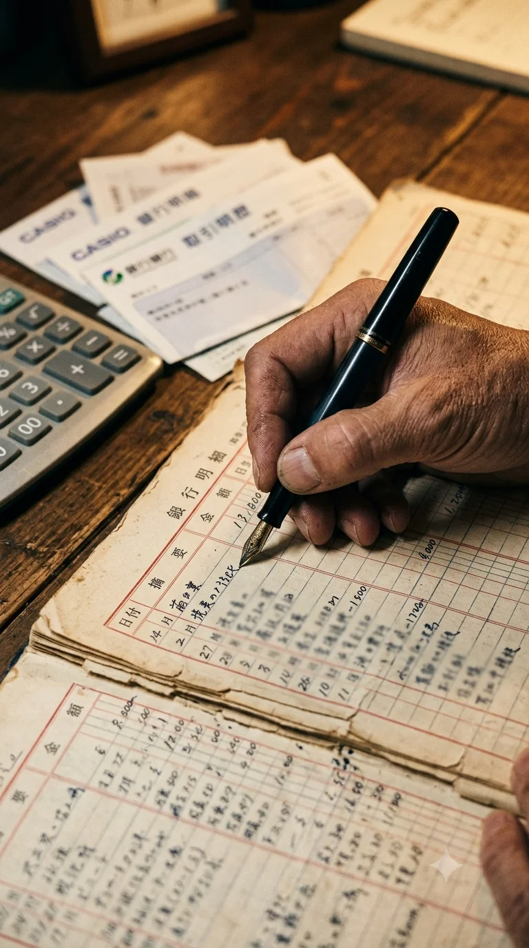 上半期で一度帳簿を締めると年末の作業が半分になることを示すシンプルな図解