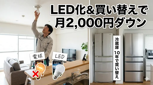 LED電球と省エネ家電イメージ