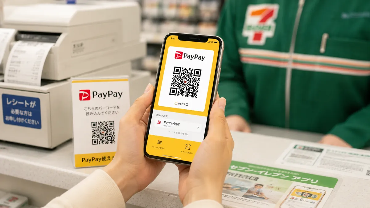 セブンイレブンでPayPay決済する様子
