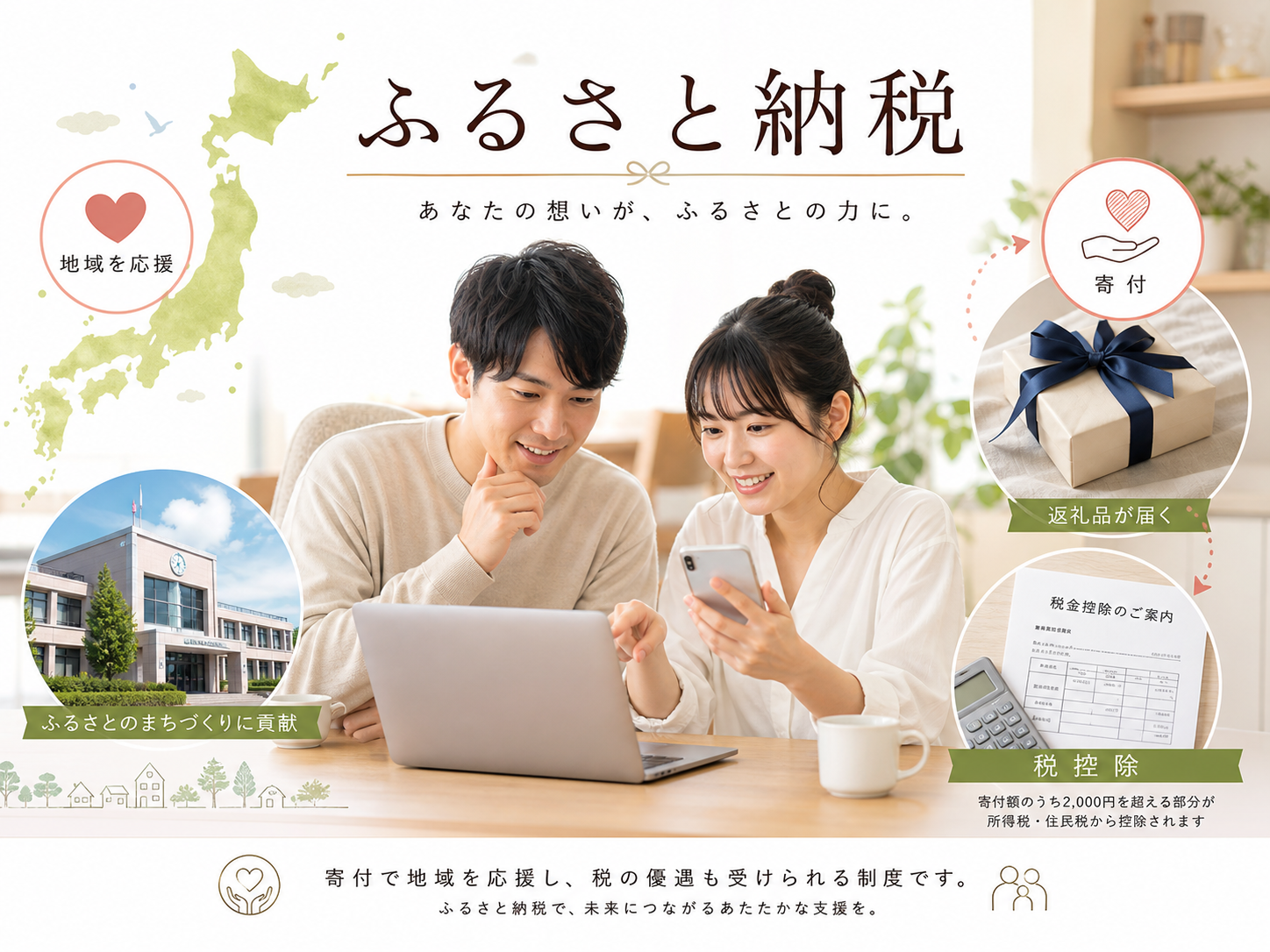 ふるさと納税の仕組み・寄付で地域を応援、税の優遇も受けられる制度